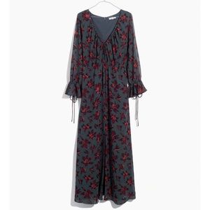 Willowleaf Tie-Sleeve Maxi Dress in Winter Orchid